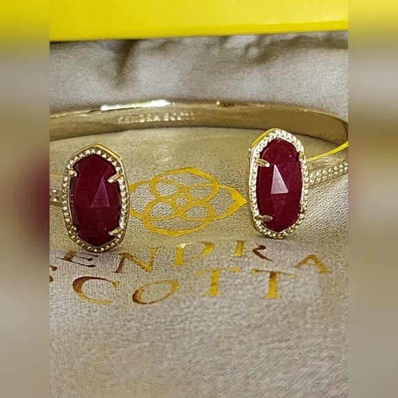 NWOT Kendra Scott Gold & Ruby Cuff Bracelet - Picture 6 of 8